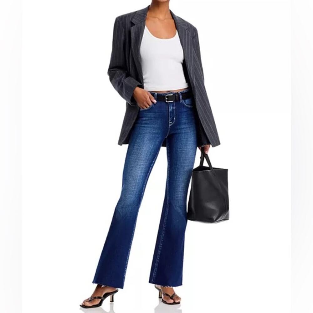 L’Agence Women’s Sera High Rise Flare Jeans Dark Beacon Wash Size 29